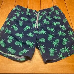 Tom & Teddy Swim Trunks Size Large Pineapple All Over Print